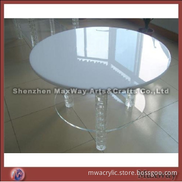 Write round acrylic/perspex dining-table with 3 legs